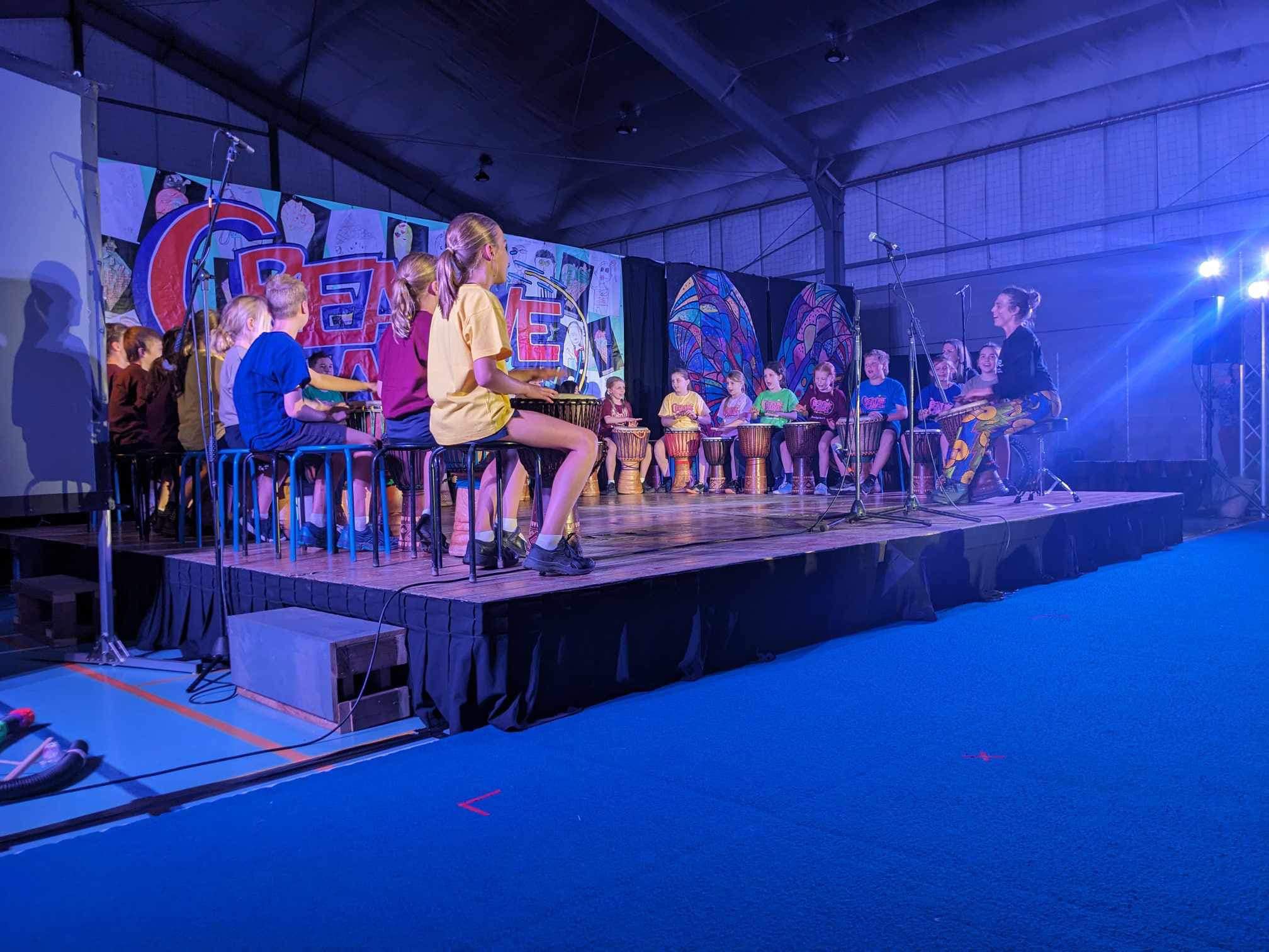 Drumming Rutherglen Primary School Music & Drama